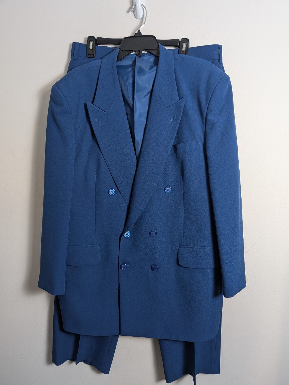 Giorgio Pacelli Double Breasted Blue Suit Blazer 42L 36L Pants